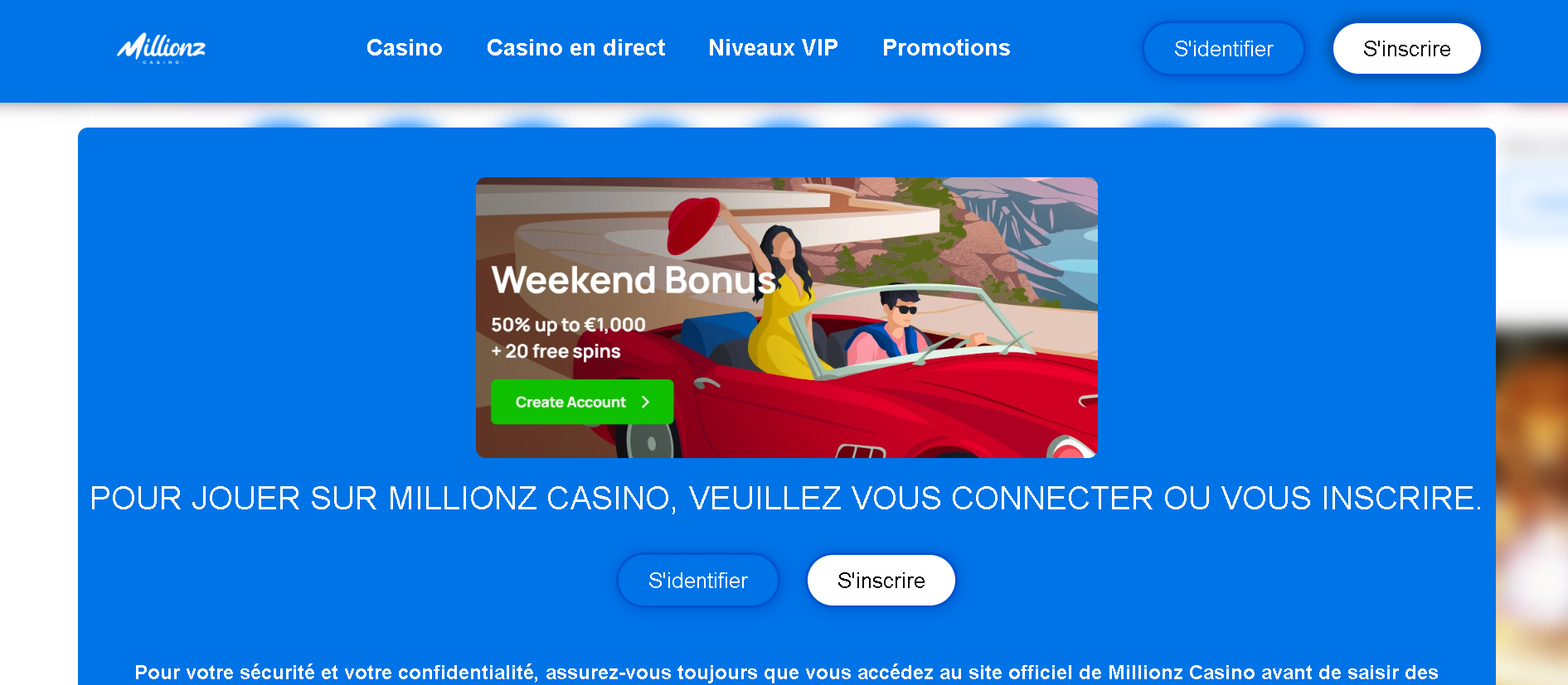 Aperçu du lobby Millionz